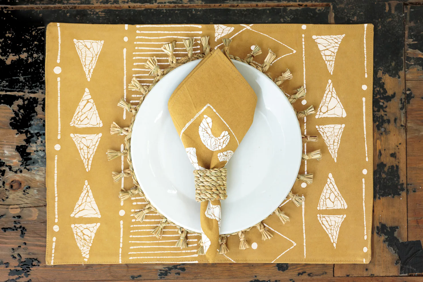 Matika Linear Mustard Placemats (set of 6)