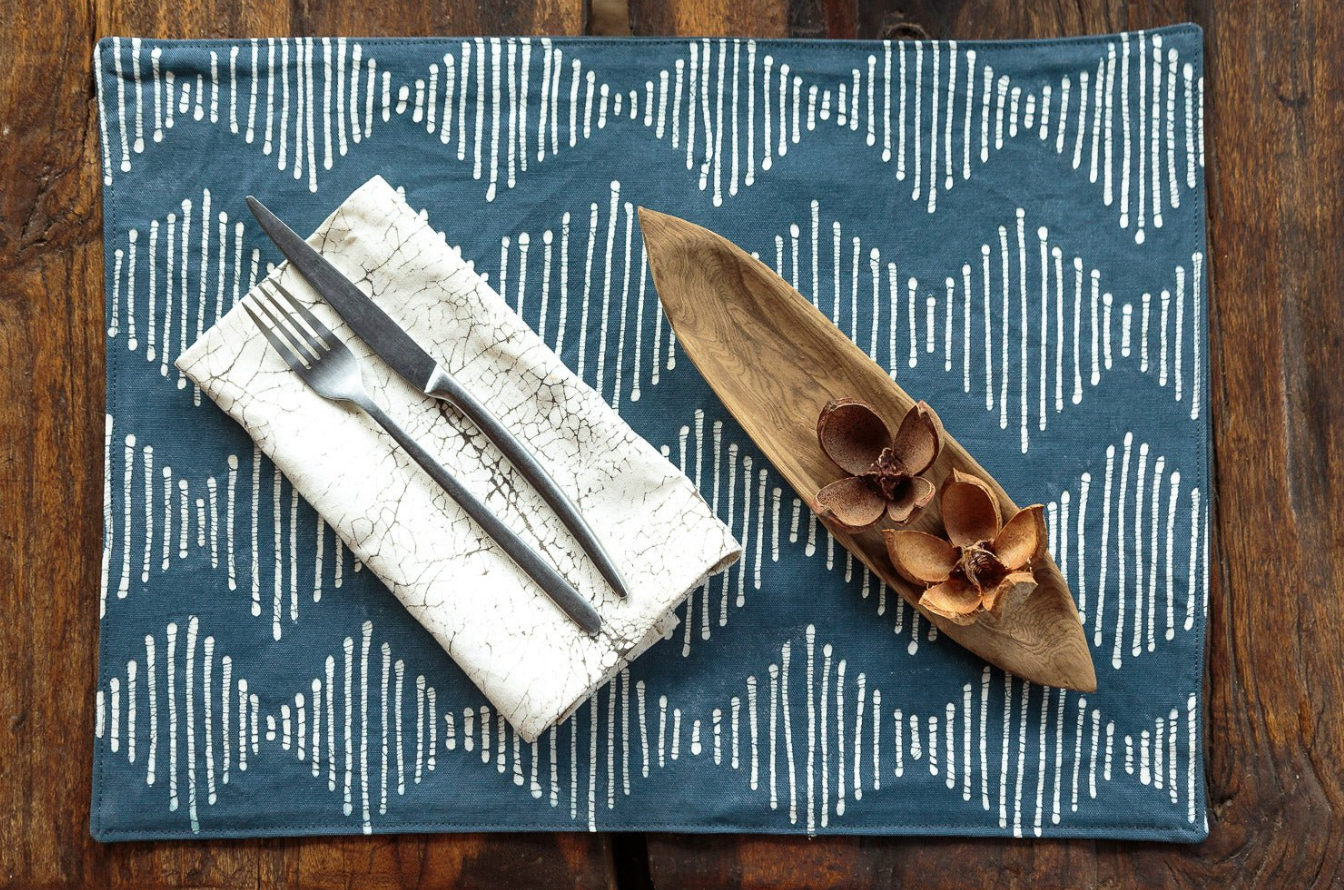 Tribal Cloth Indigo Placemats (set of 6)