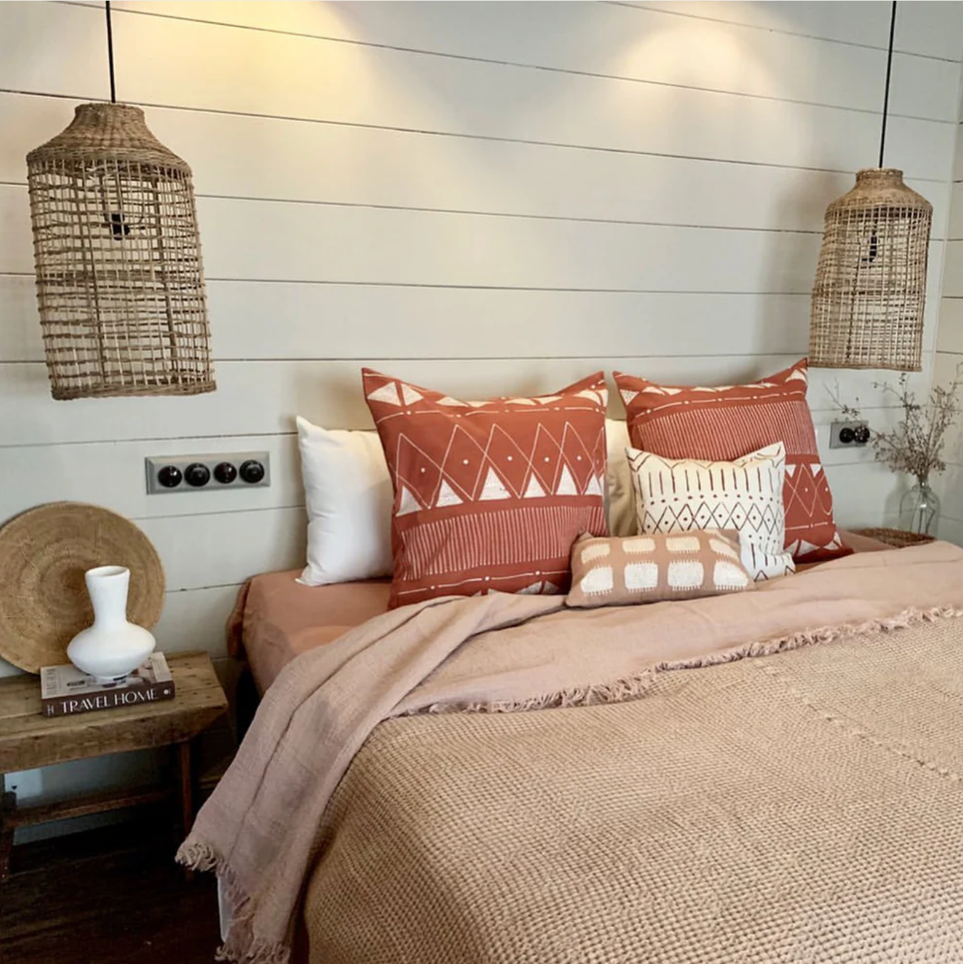 Matika Linear Rust Cushion Cover