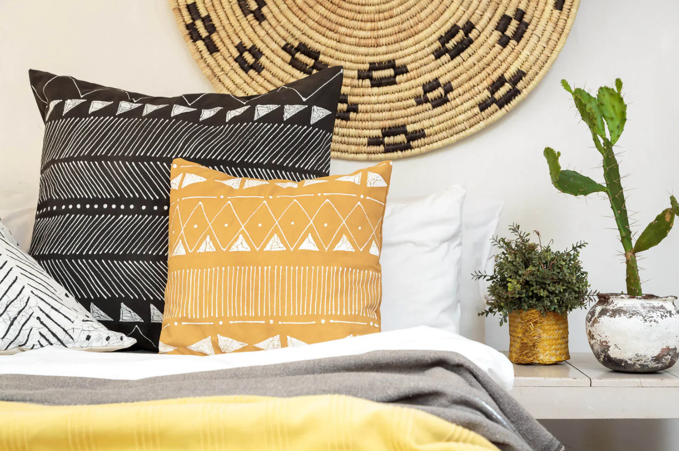 Matika Linear Mustard Cushion Cover