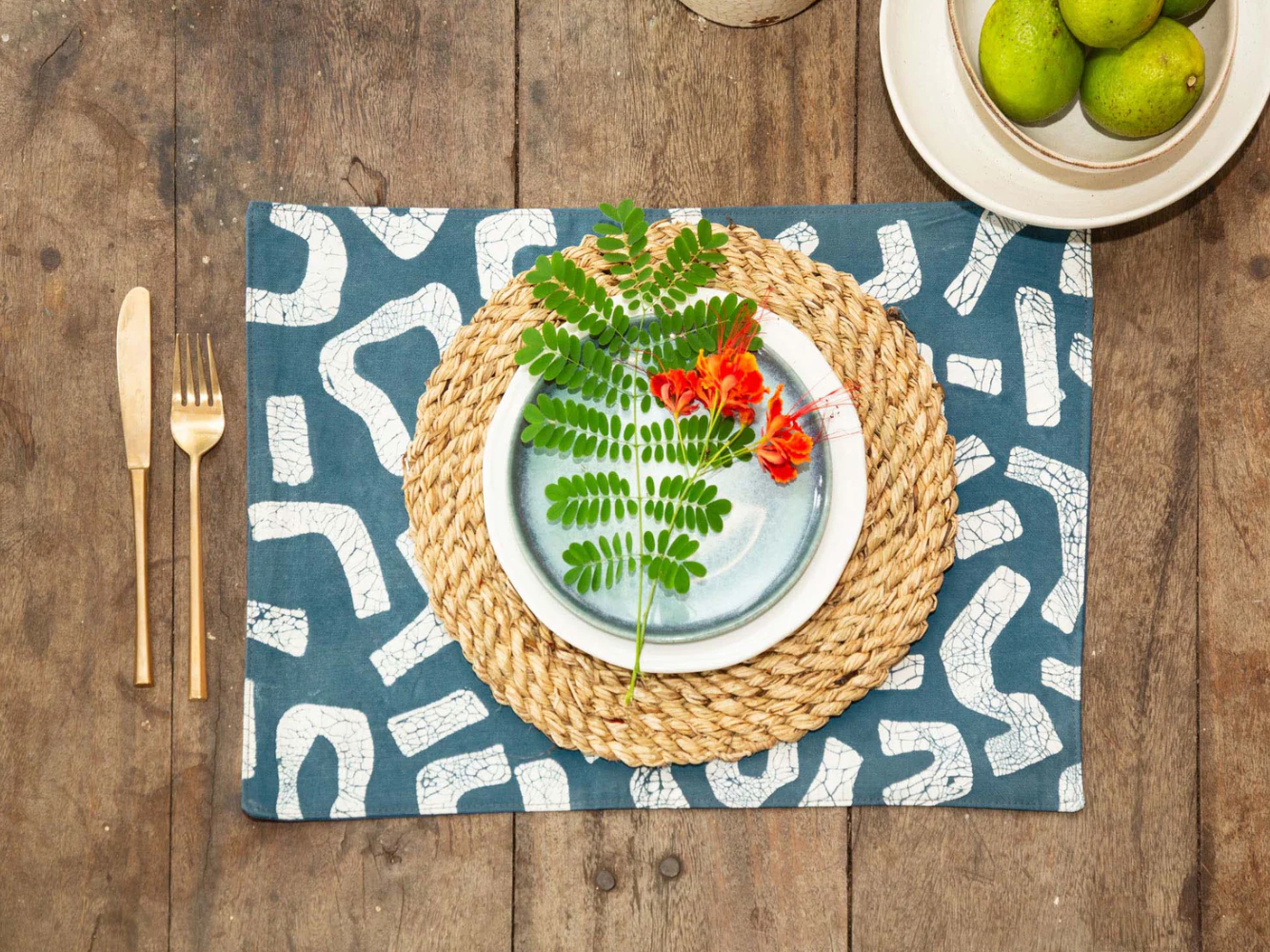 Kuba Blues Filled Teal - Placemats (set of 6)