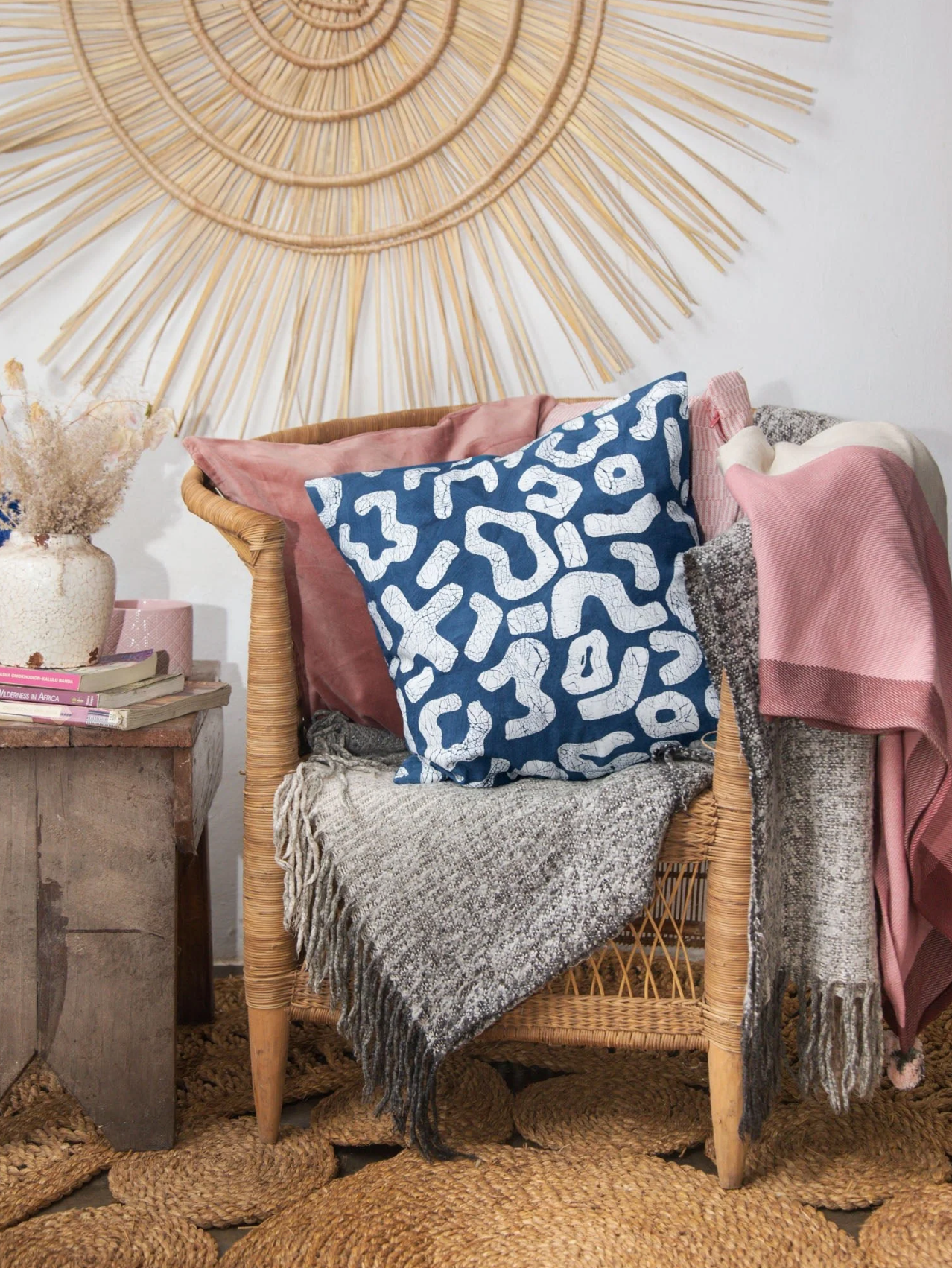 Kuba Blues Filled Indigo Cushion Cover