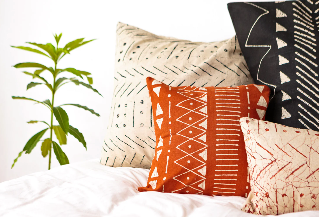 Matika Linear Rust Cushion Cover