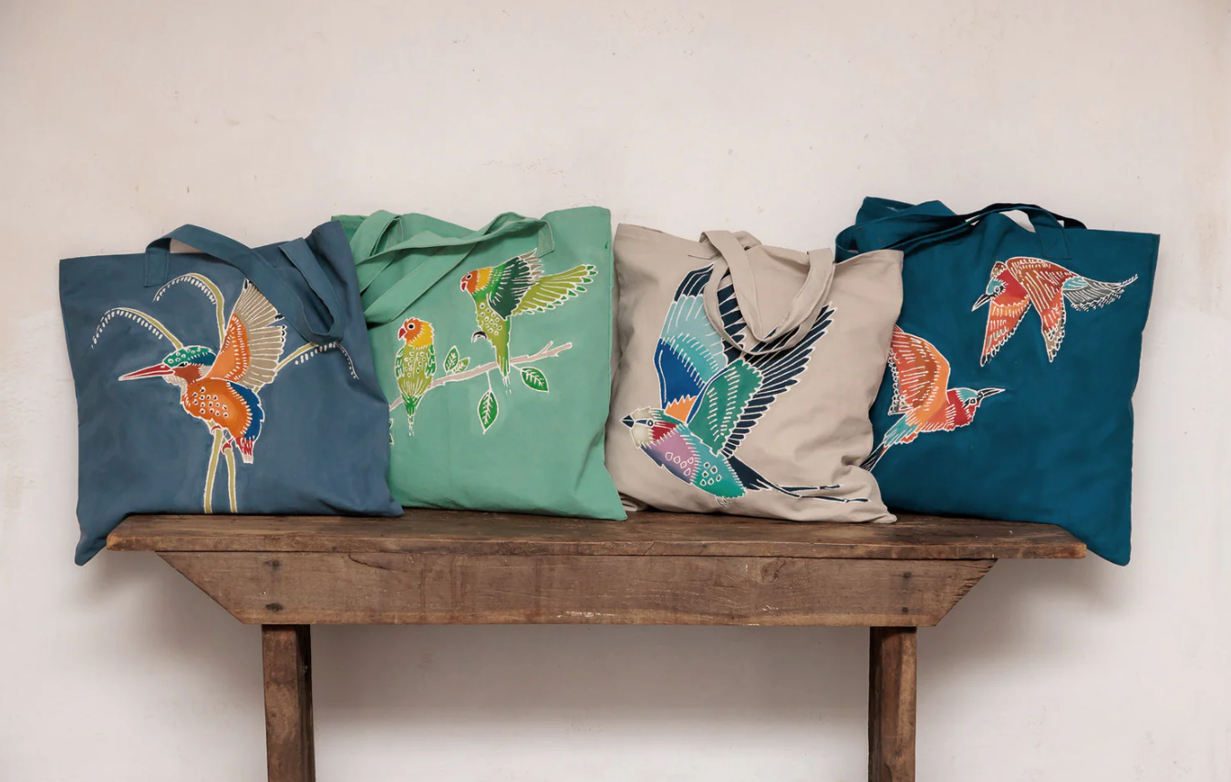 Papiko Lovebird Sage Tote Bag