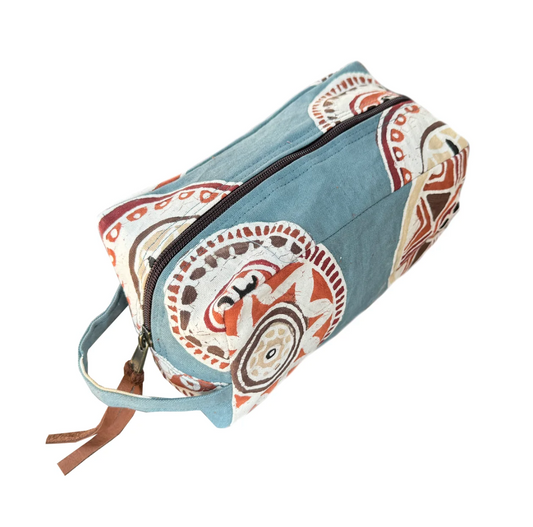 African Circles Massai Light Blue Travel Pouch