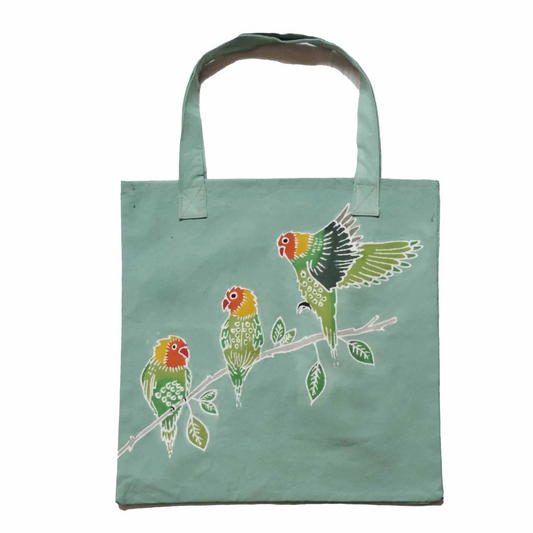 Papiko Lovebird Sage Tote Bag