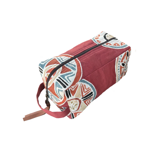 African Circles Massai Red Travel Pouch