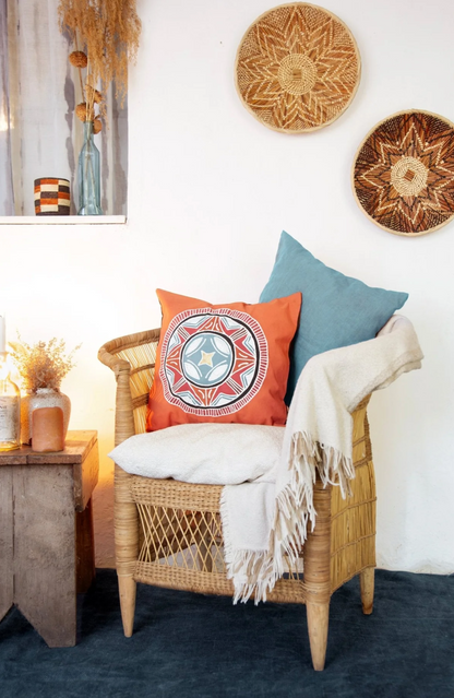African Circles Massai Orange Cushion Cover